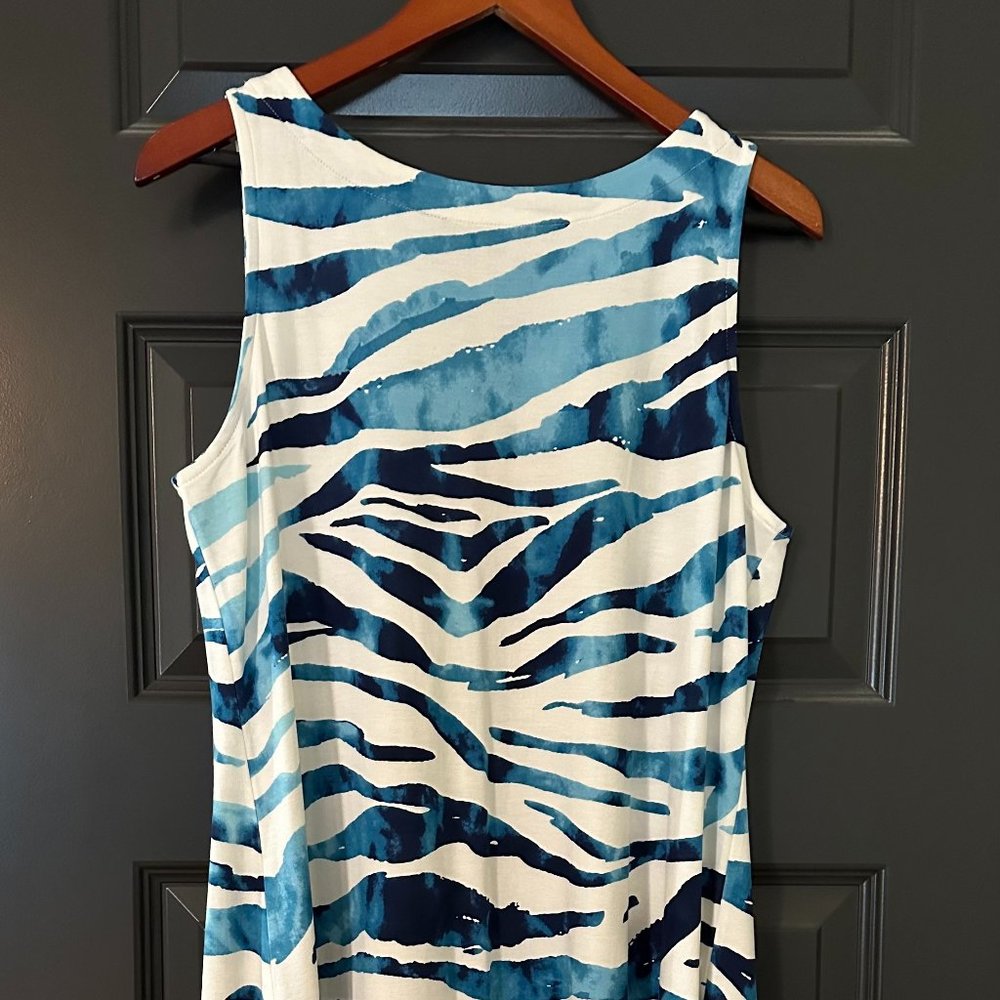 Tommy Bahama Blue Tiger Stripe Tank Dress - NWT Large